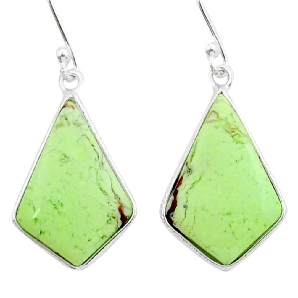 10.89cts natural lemon chrysoprase 925 sterling silver dangle earrings y16184