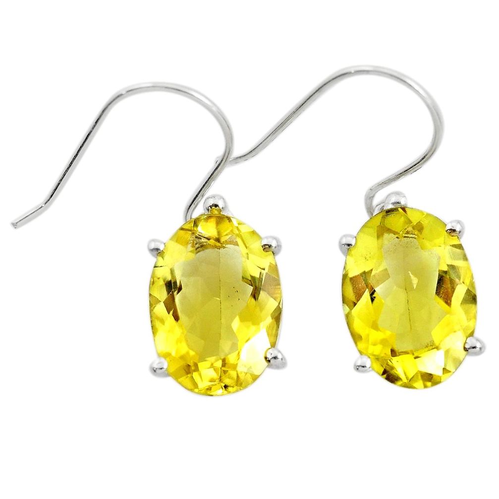 12.07cts natural lemon topaz 925 sterling silver dangle earrings jewelry r25829
