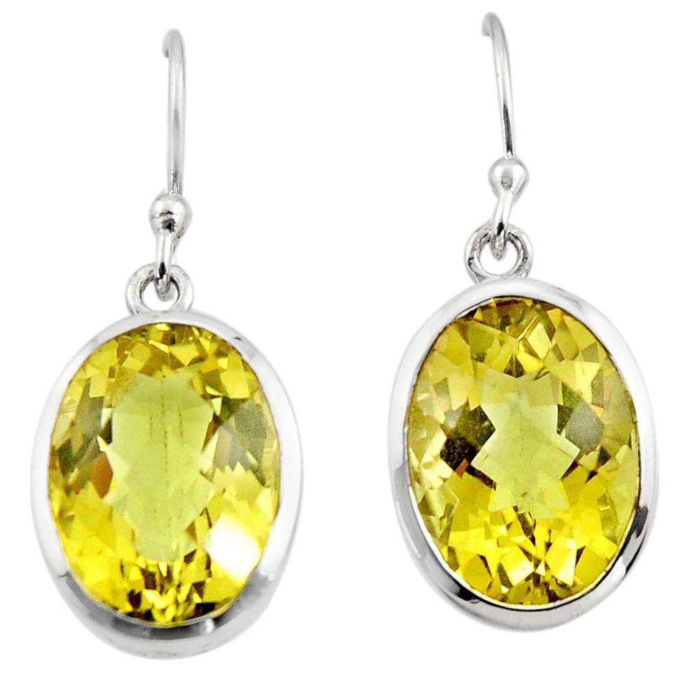 12.28cts natural lemon topaz 925 sterling silver dangle earrings jewelry r45464