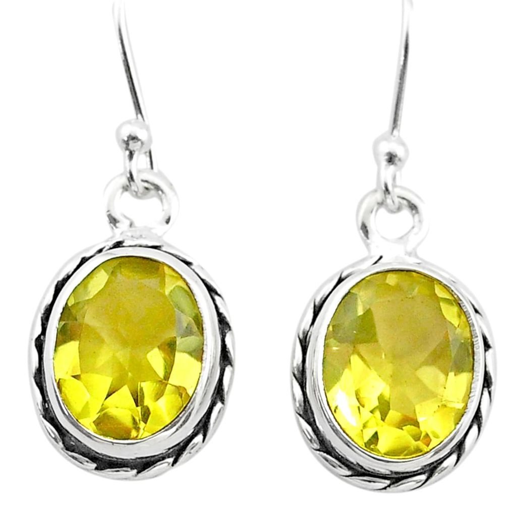 6.53cts natural lemon topaz 925 sterling silver dangle earrings jewelry t24029