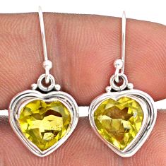 10.05cts natural lemon topaz 925 sterling silver dangle earrings jewelry t87189