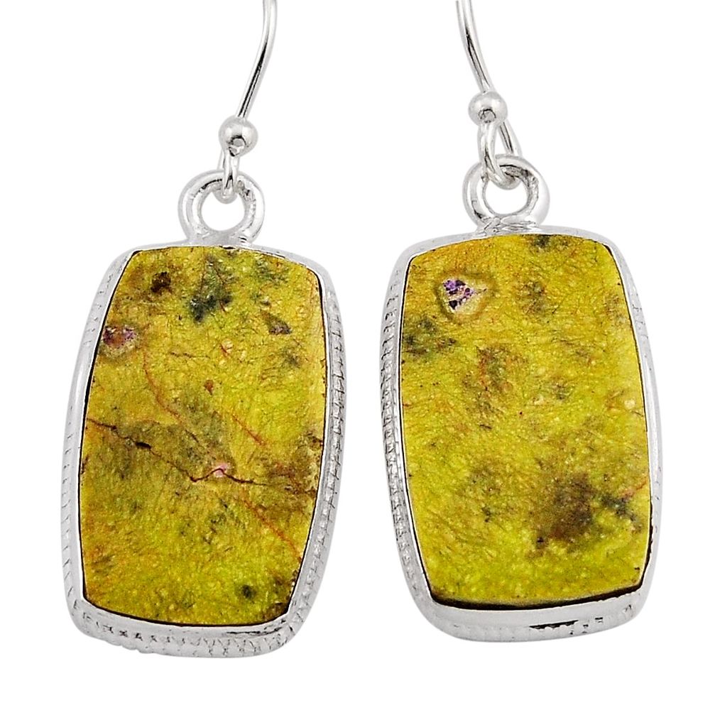 16.74cts natural lizardite (meditation stone) 925 silver dangle earrings n2465