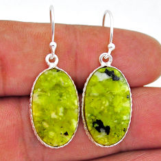 14.67cts natural lizardite (meditation stone) 925 silver dangle earrings n53641
