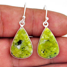 11.83cts natural lizardite (meditation stone) 925 silver dangle earrings n53676