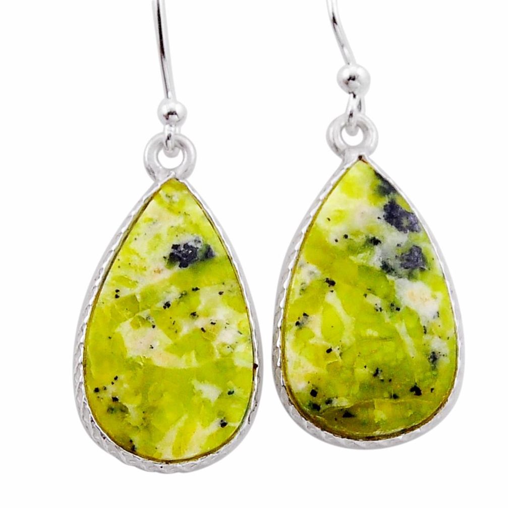 11.37cts natural lizardite (meditation stone) 925 silver dangle earrings n54885