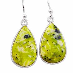 11.37cts natural lizardite (meditation stone) 925 silver dangle earrings n54885