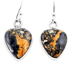 9.10cts natural malinga jasper heart 925 sterling silver dangle earrings y63859