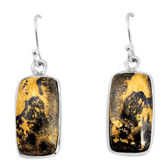 14.15cts natural malinga jasper octagan sterling silver dangle earrings y77296