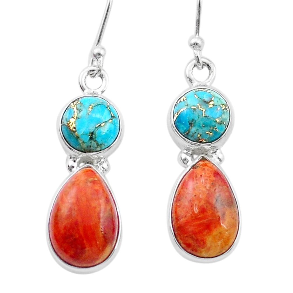 mojave turquoise copper turquoise silver dangle earrings u49296