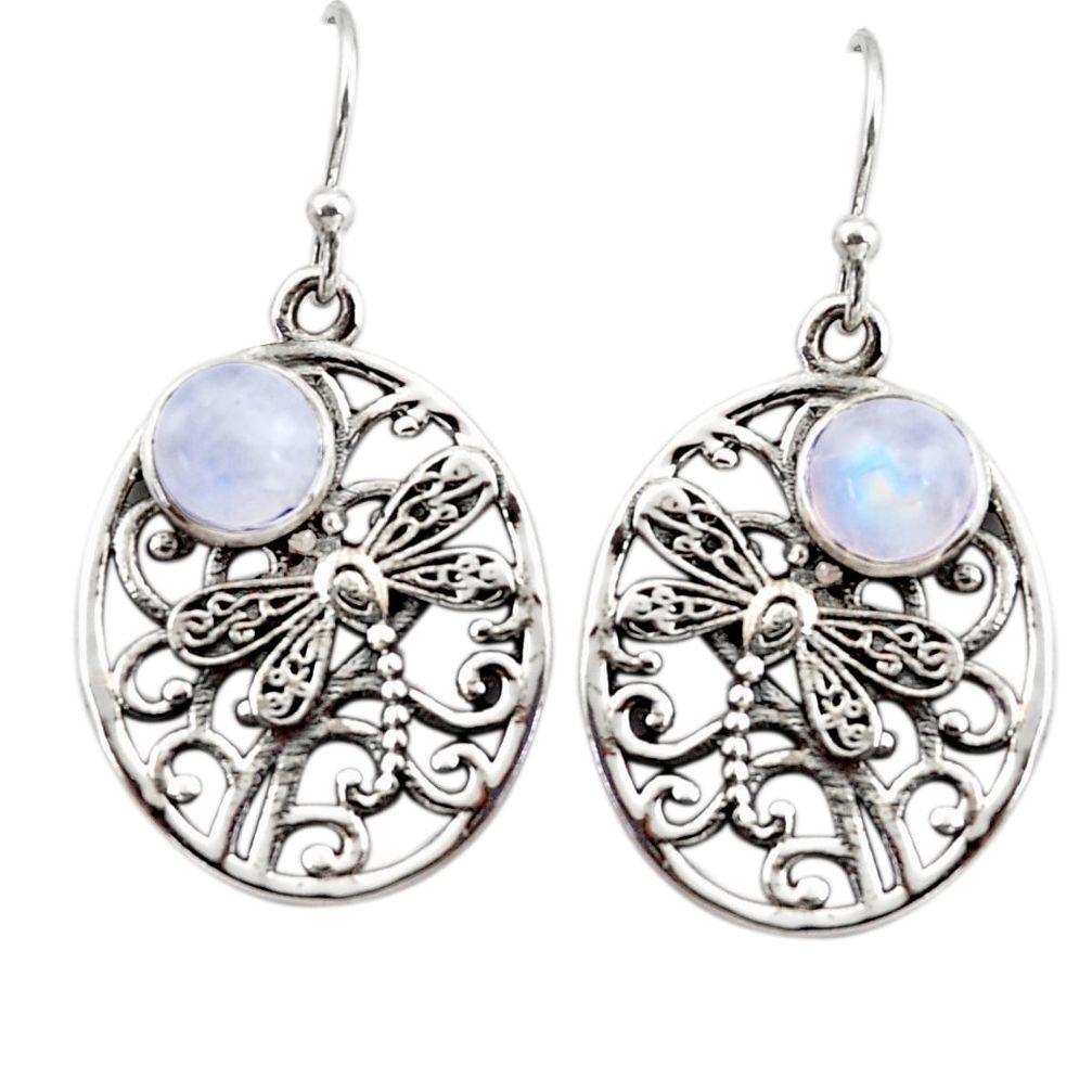 2.62cts natural moonstone 925 sterling silver butterfly earrings jewelry r44974