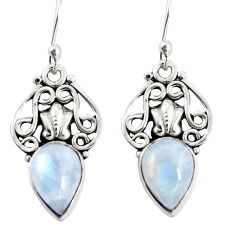 4.71cts natural moonstone 925 sterling silver dangle earrings jewelry r19899