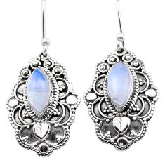 4.93cts natural moonstone 925 sterling silver dangle earrings jewelry u10457