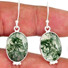 9.77cts natural moss agate 925 sterling silver dangle earrings jewelry y77205