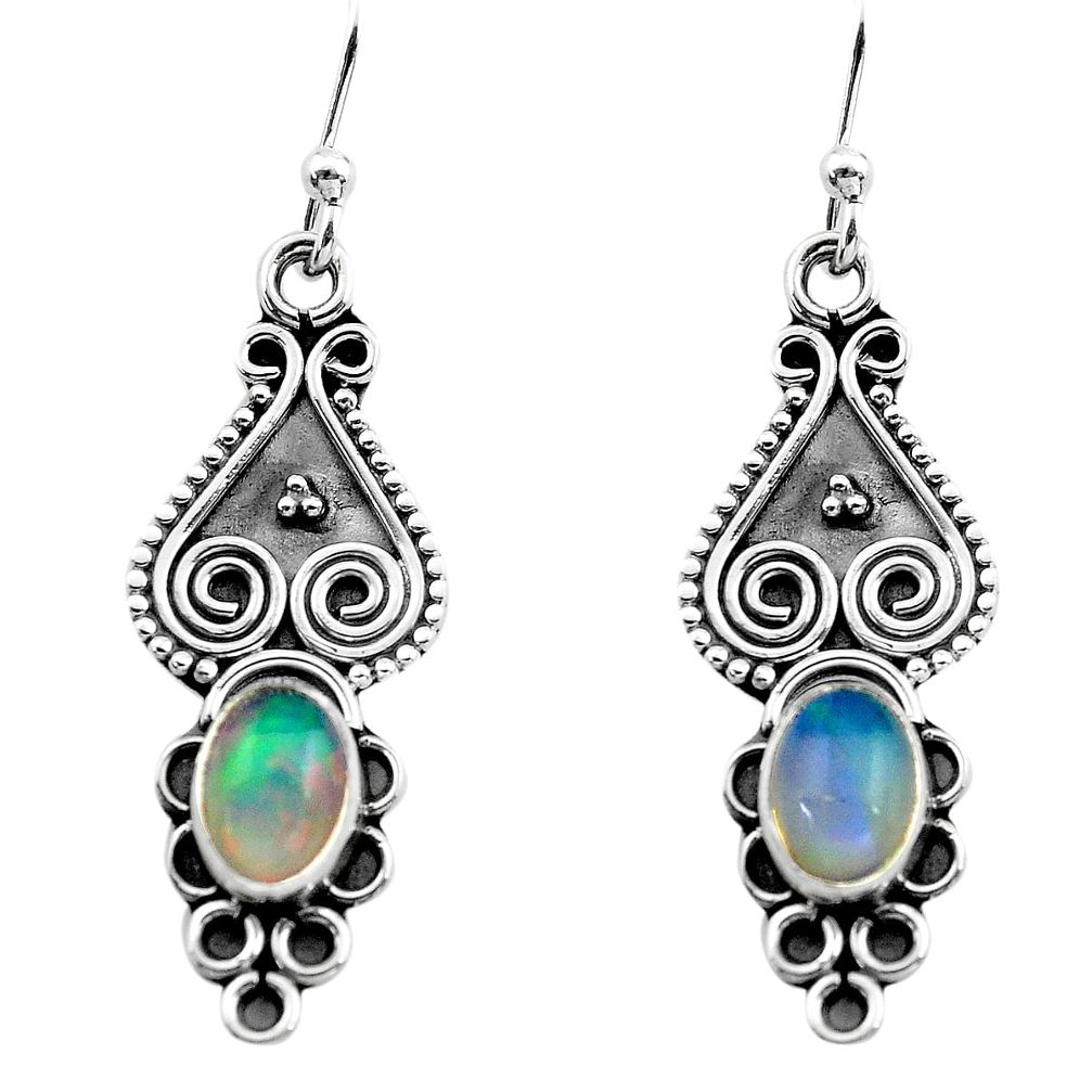 multi color ethiopian opal 925 silver dangle earrings p80831