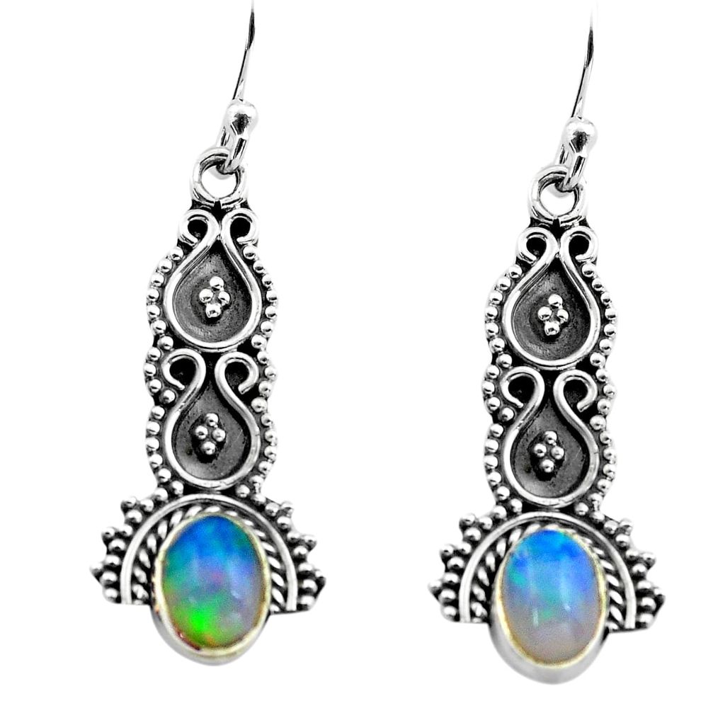 multi color ethiopian opal 925 silver dangle earrings p80838