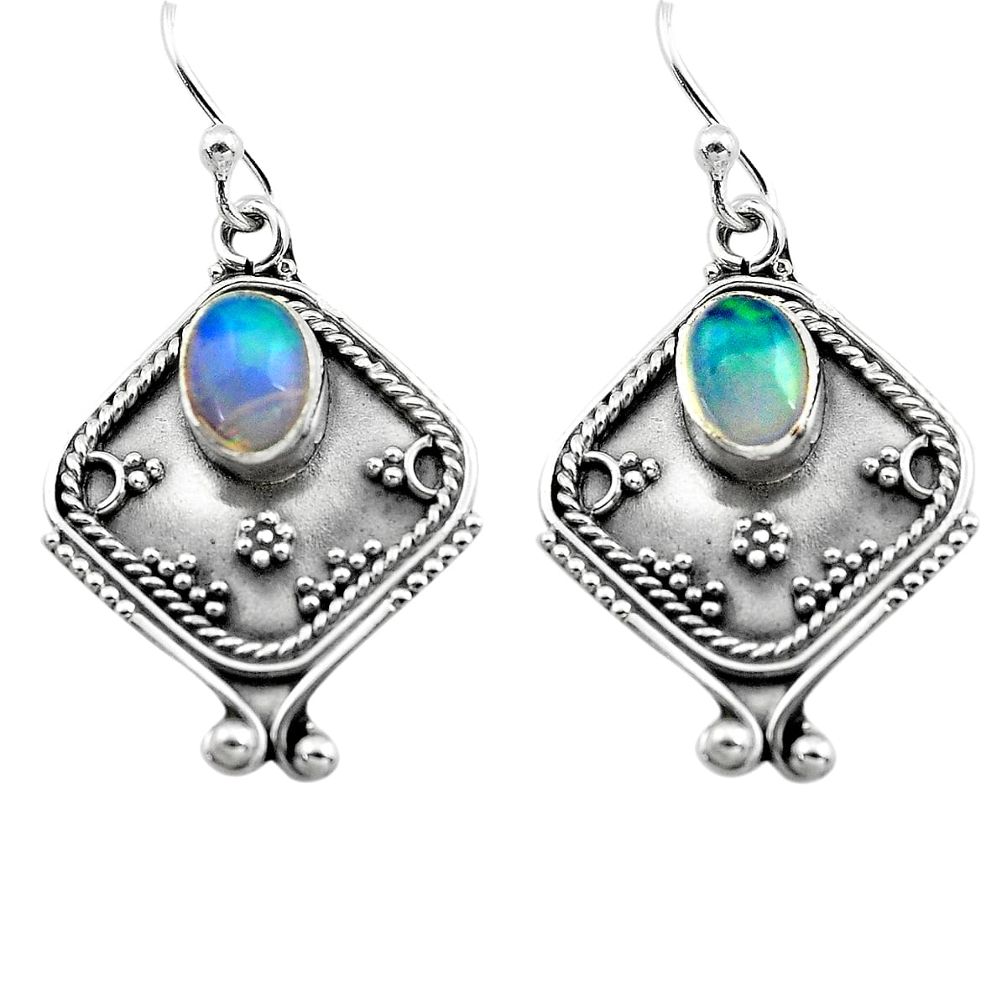 multi color ethiopian opal 925 silver dangle earrings p80875