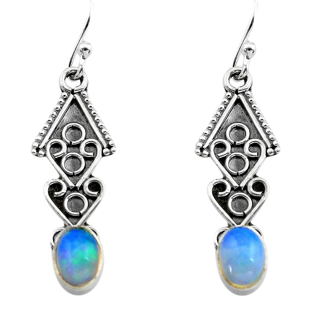 multi color ethiopian opal 925 silver dangle earrings p80897