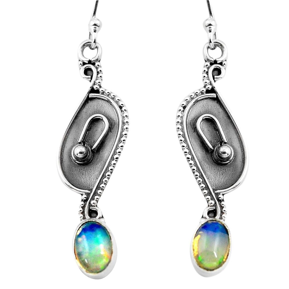 multi color ethiopian opal 925 silver dangle earrings p87605