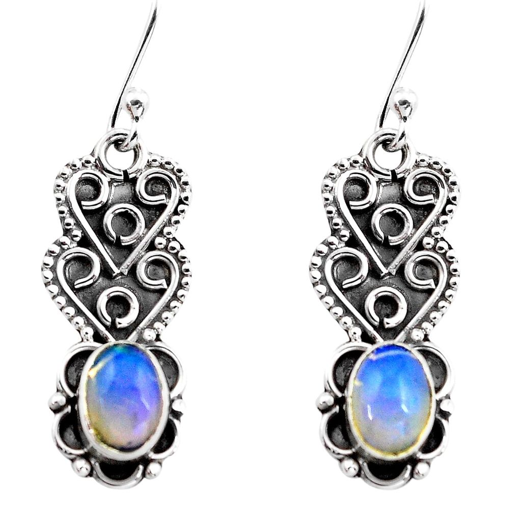 multi color ethiopian opal 925 silver dangle earrings p87612