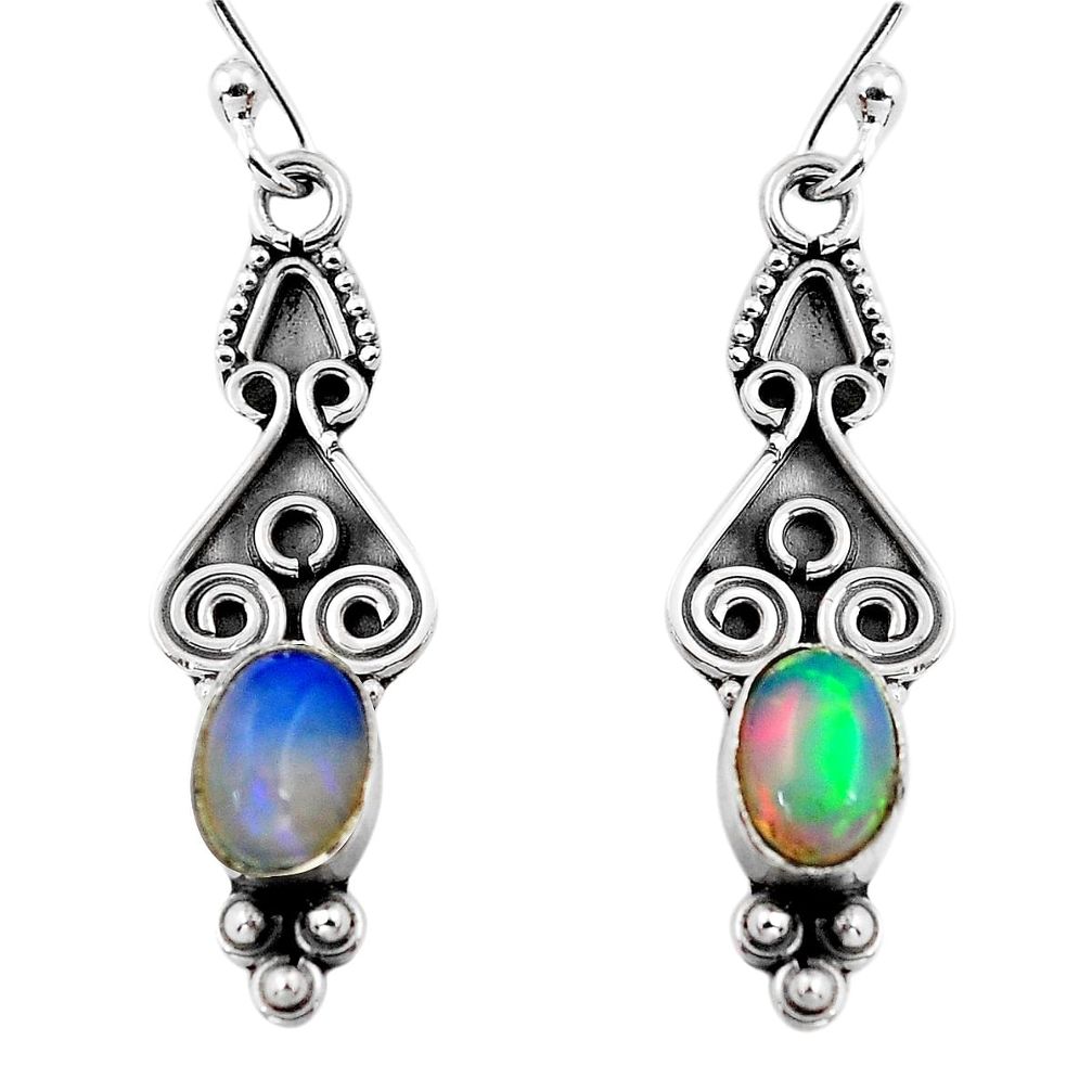 multi color ethiopian opal 925 silver dangle earrings p87627