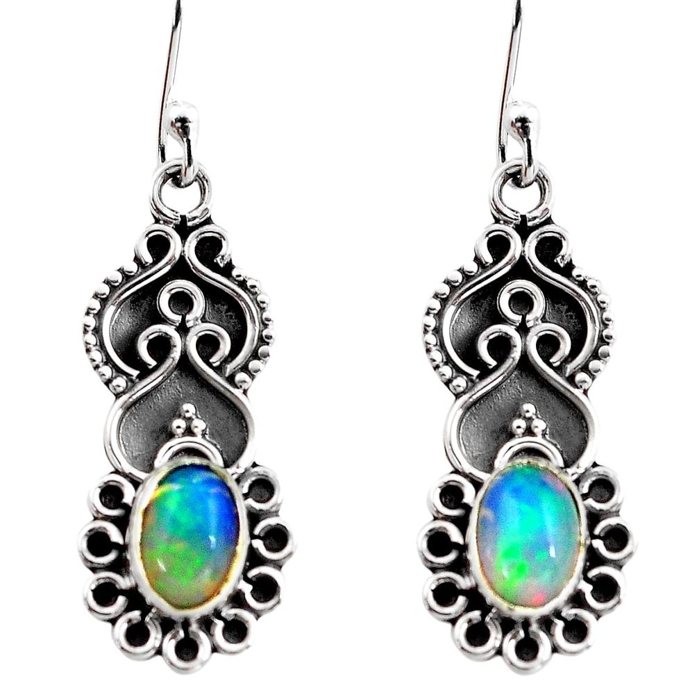 multi color ethiopian opal 925 silver dangle earrings p87642