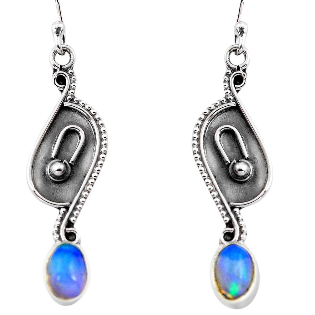 multi color ethiopian opal 925 silver dangle earrings p87665