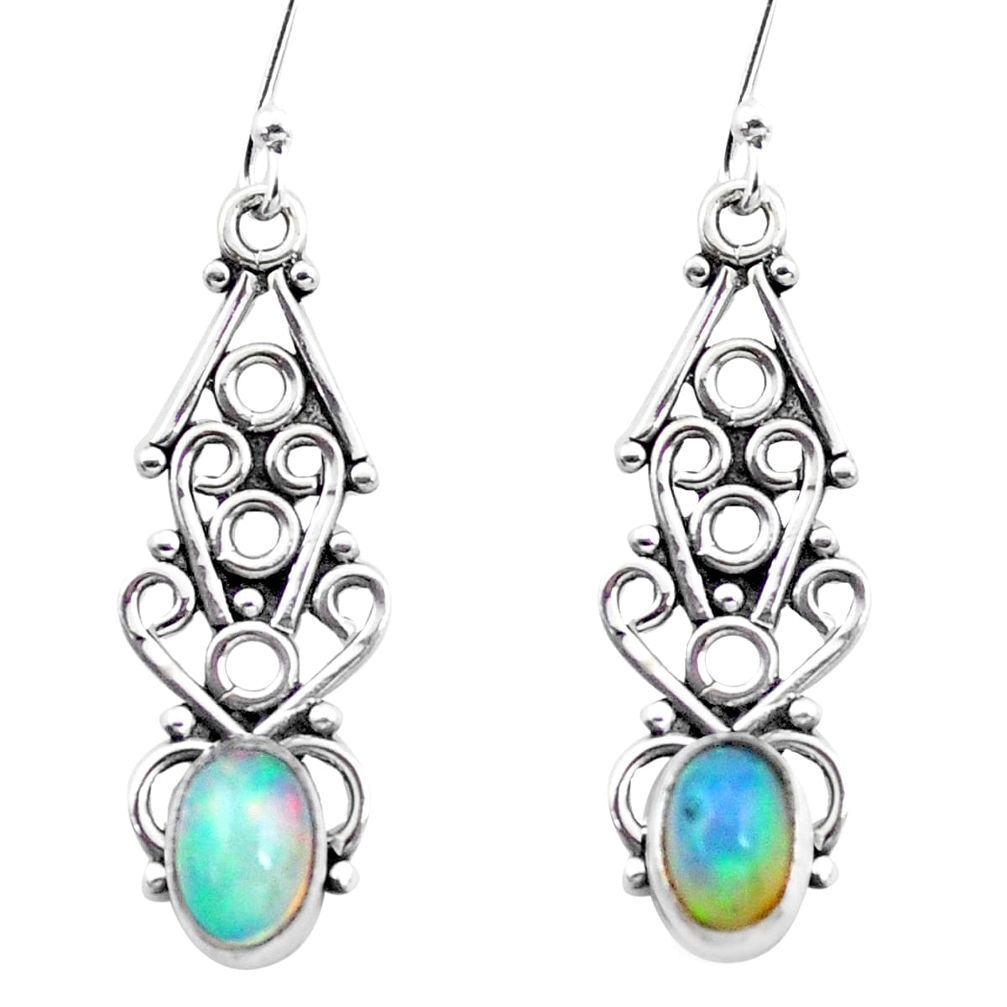 multi color ethiopian opal 925 sterling silver earrings p25703