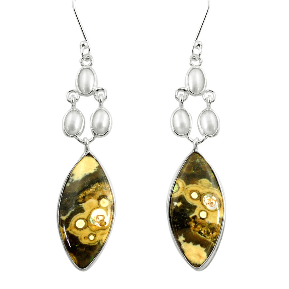  multicolor ocean sea jasper 925 silver dangle earrings d39549