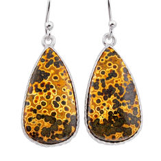 15.60cts natural ocean sea jasper (madagascar) 925 silver dangle earrings n54900