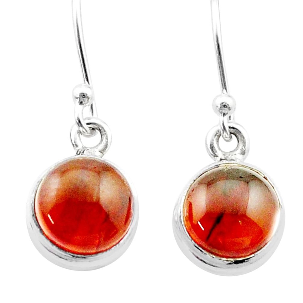 4.02cts natural orange baltic amber (poland) 925 silver dangle earrings u43021