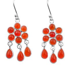 9.37cts natural orange cornelian (carnelian) silver chandelier earrings u49428