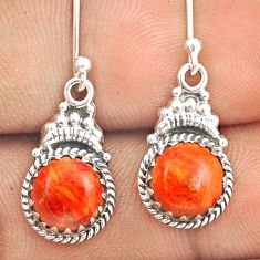 Clearance Sale- 5.35cts natural orange mojave turquoise 925 silver dangle earrings u25305