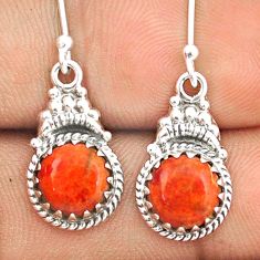 Clearance Sale- 5.35cts natural orange mojave turquoise 925 silver dangle earrings u25309