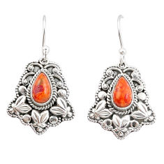Clearance Sale- 4.11cts natural orange mojave turquoise 925 silver dangle earrings u28122