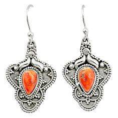 Clearance Sale- 4.11cts natural orange mojave turquoise 925 silver dangle earrings u28176