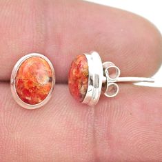 Clearance Sale- 5.27cts natural orange mojave turquoise 925 sterling silver stud earrings u49351