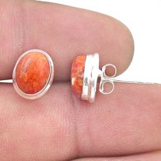 Clearance Sale- 5.15cts natural orange mojave turquoise 925 sterling silver stud earrings u49361