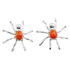 4.20cts natural orange mojave turquoise spider 925 silver dangle earrings y25661