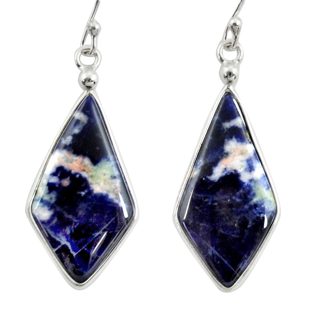 13.10cts natural orange sodalite 925 sterling silver dangle earrings r28886