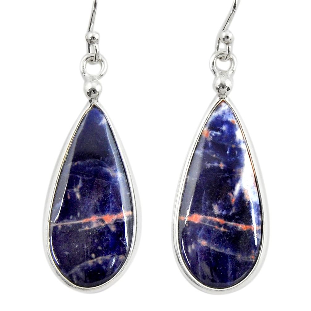 10.84cts natural orange sodalite 925 sterling silver dangle earrings r28888