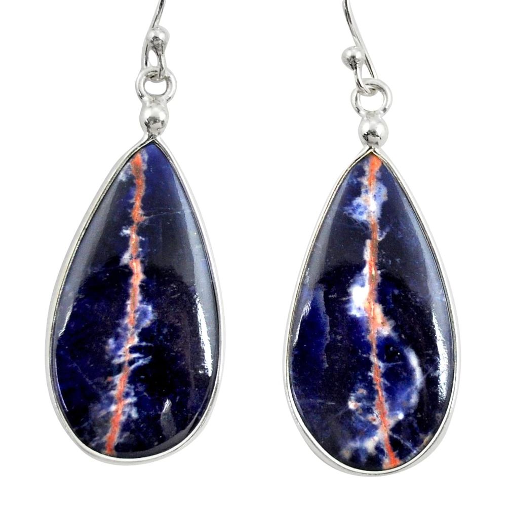 15.37cts natural orange sodalite 925 sterling silver dangle earrings r28894