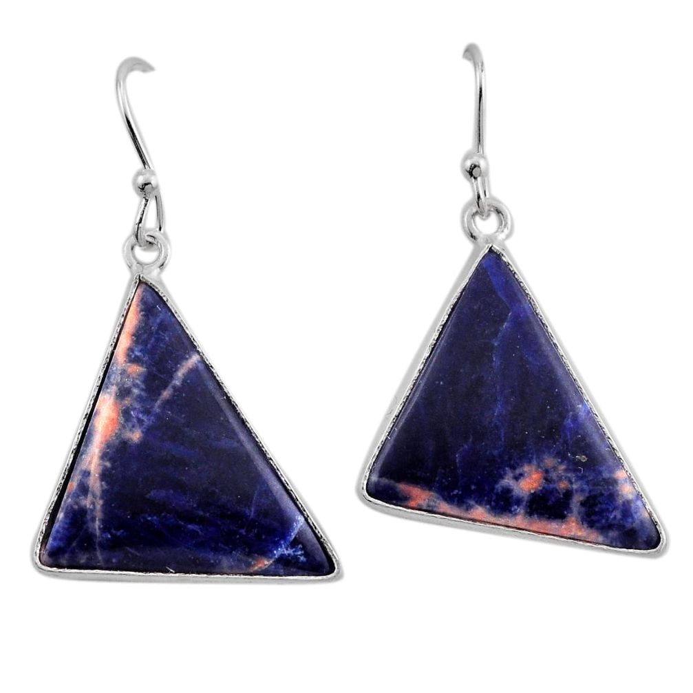 10.30cts natural orange sodalite 925 sterling silver dangle earrings y92205