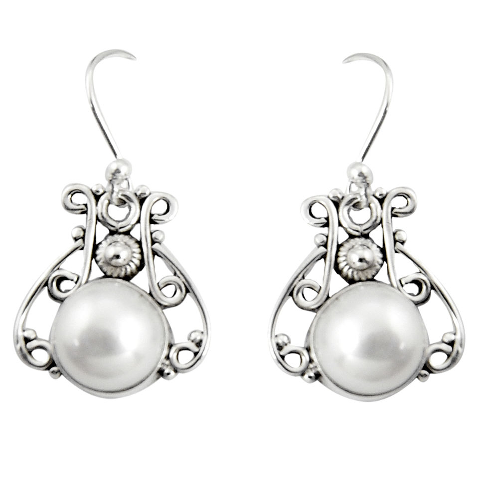 5.63cts natural pearl 925 sterling silver dangle earrings jewelry r19894