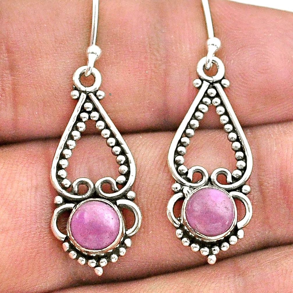 2.28cts natural phosphosiderite (hope stone) 925 silver dangle earrings t28157