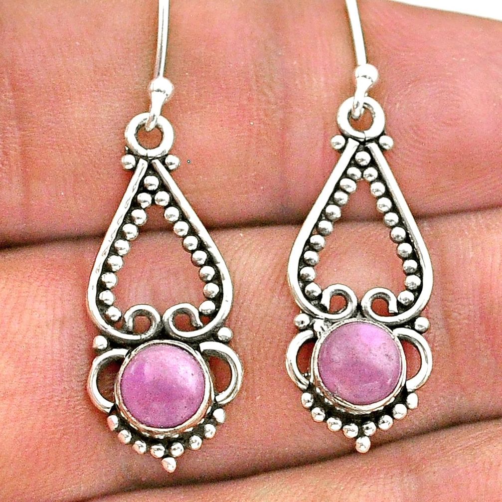 2.43cts natural phosphosiderite (hope stone) 925 silver dangle earrings t28158