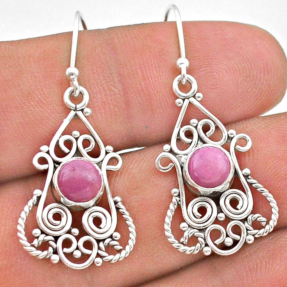 2.30cts natural phosphosiderite (hope stone) 925 silver dangle earrings t28208