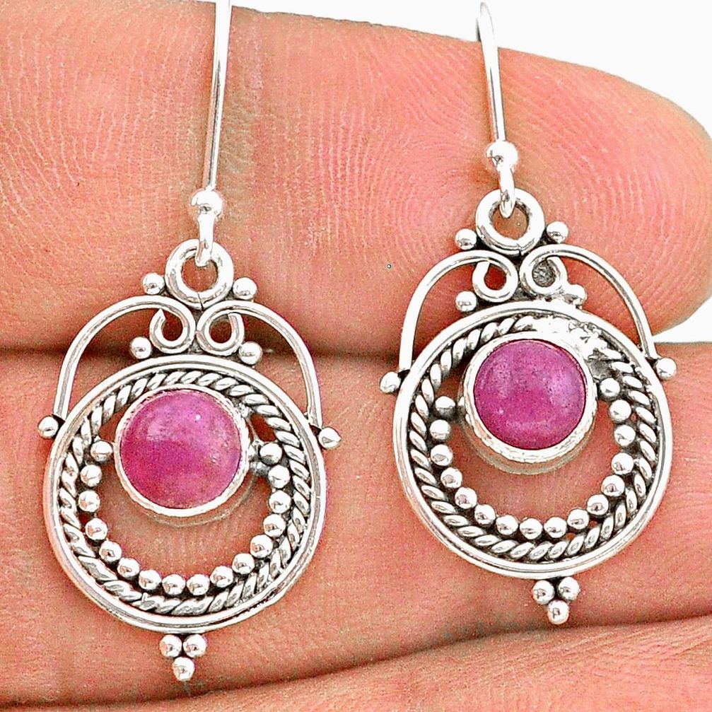 2.17cts natural phosphosiderite (hope stone) 925 silver dangle earrings t28267