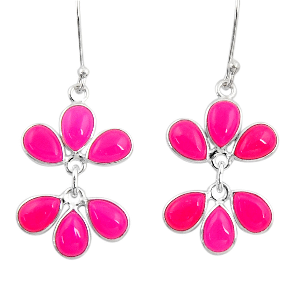  pink chalcedony 925 sterling silver chandelier earrings d39811