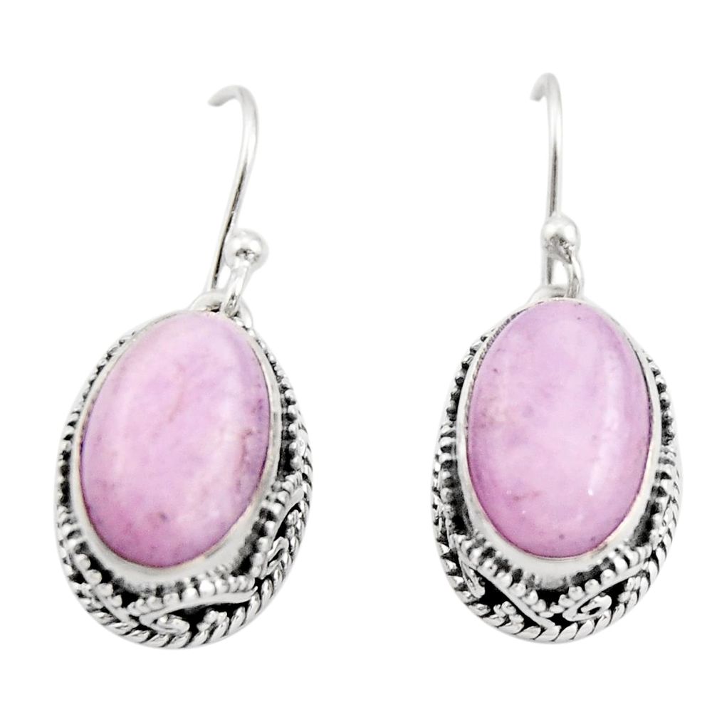 8.23cts natural pink kunzite 925 sterling silver dangle earrings jewelry r21920