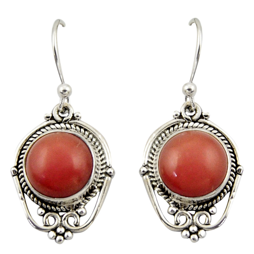 8.47cts natural pink moonstone 925 sterling silver dangle earrings r42330